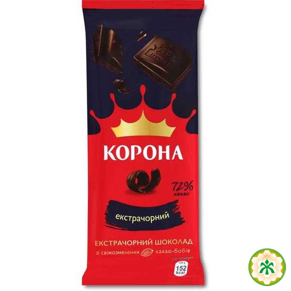 Шоколад Корона екстрачорний  72% 85г